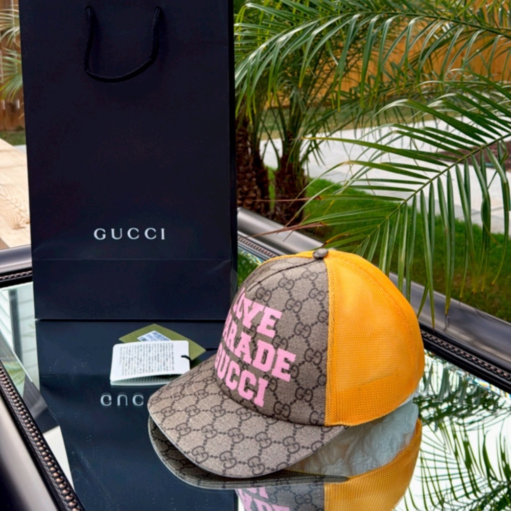 Gucci Monogram Cap with Pink and Yellow Accents - Picture 2 of 7